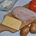 Pechuga de pollo a la francesa con patatas al horno receta con foto